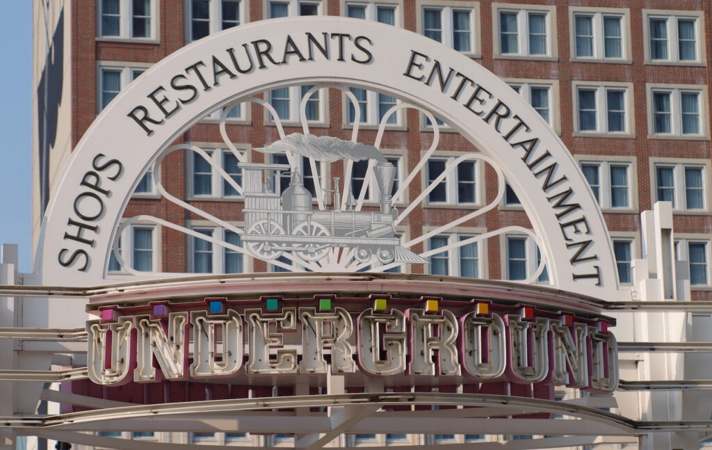 Underground Atlanta's entrance sign